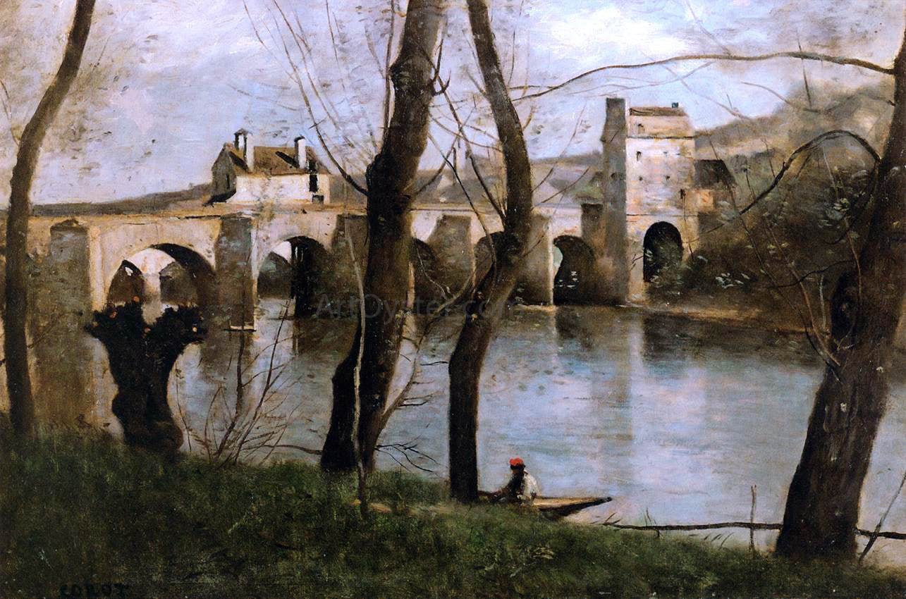  Jean-Baptiste-Camille Corot The Bridge at Mantes - Hand Painted Oil Painting