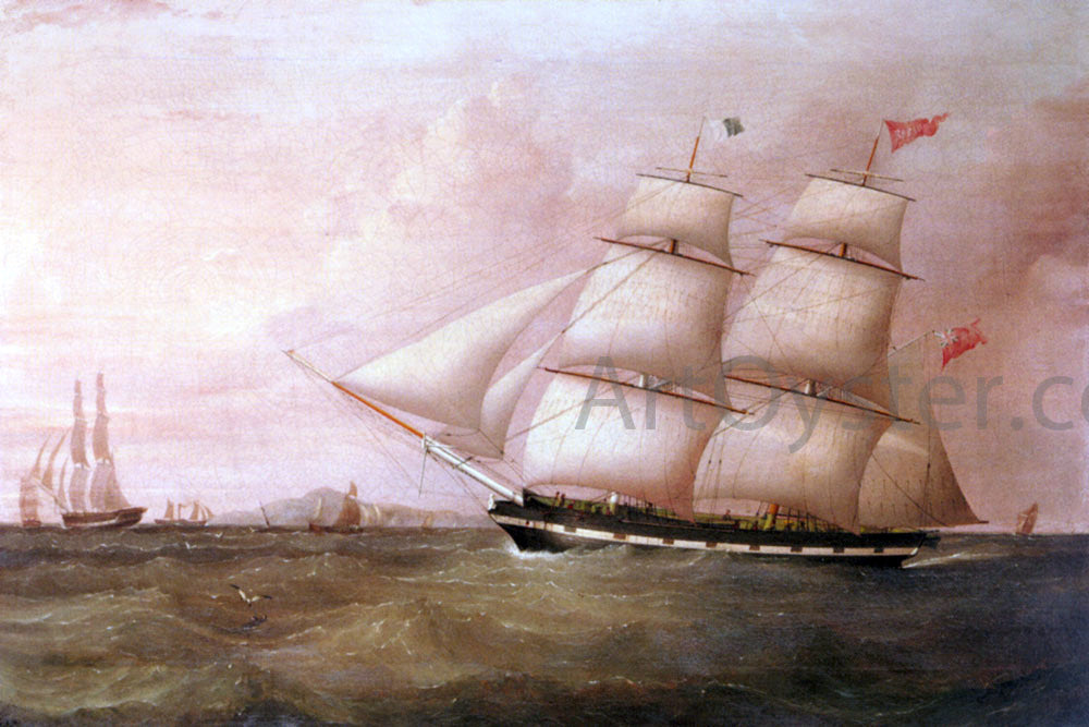 Joseph Heard The Brig Rapid Inward Bound For Liverpool Off Point Lynas - Hand Painted Oil Painting