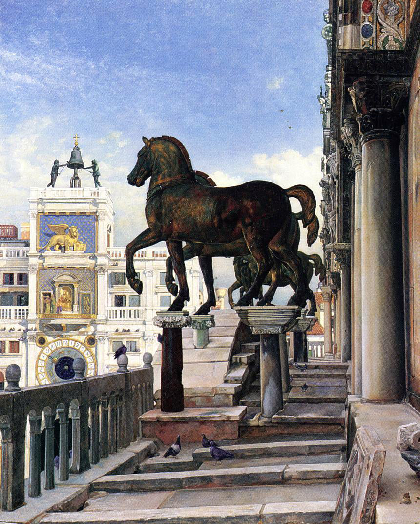 Charles Caryl Coleman The Bronze Horses of San Marco - Hand Painted Oil Painting