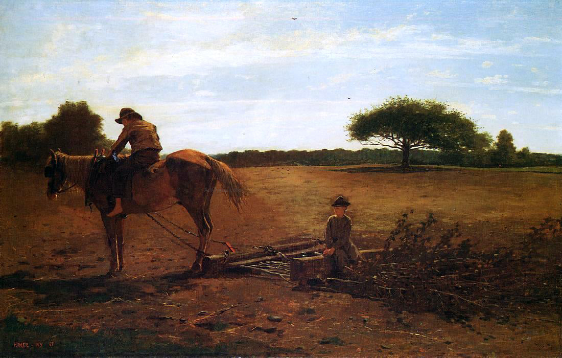 Winslow Homer The Brush Harrow - Hand Painted Oil Painting