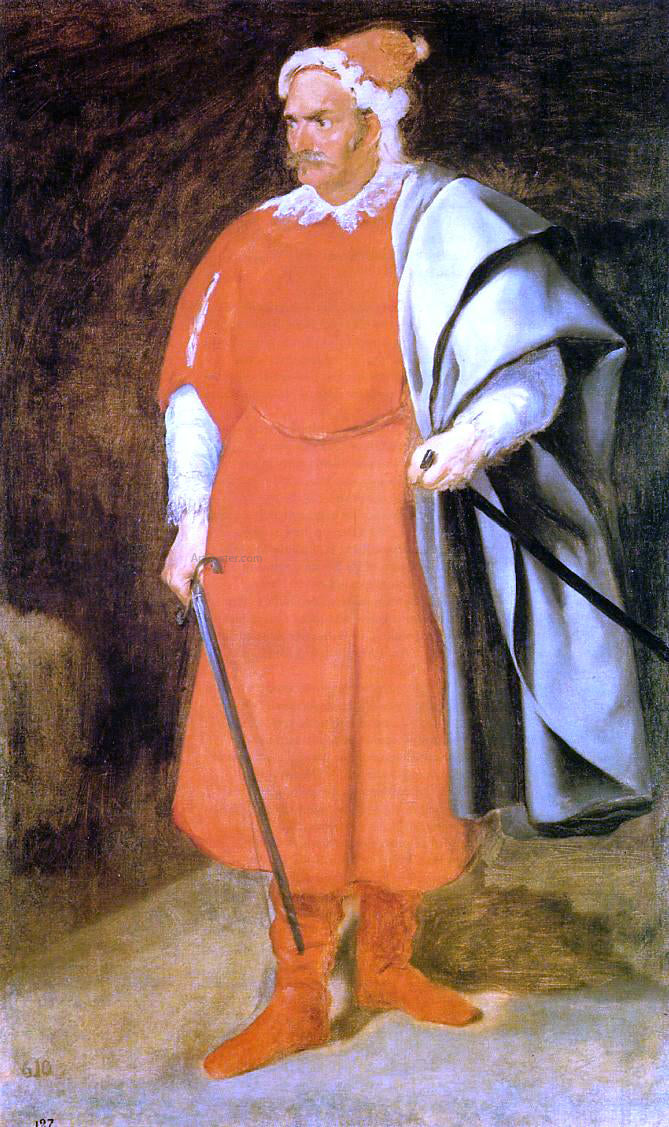 Diego Velazquez The Buffoon Don Cristobal de Castaneda y Pernia (also known as Red Beard) - Hand Painted Oil Painting