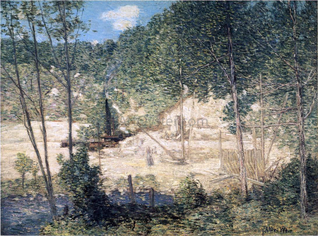 Julian Alden Weir The Building of the Dam - Hand Painted Oil Painting