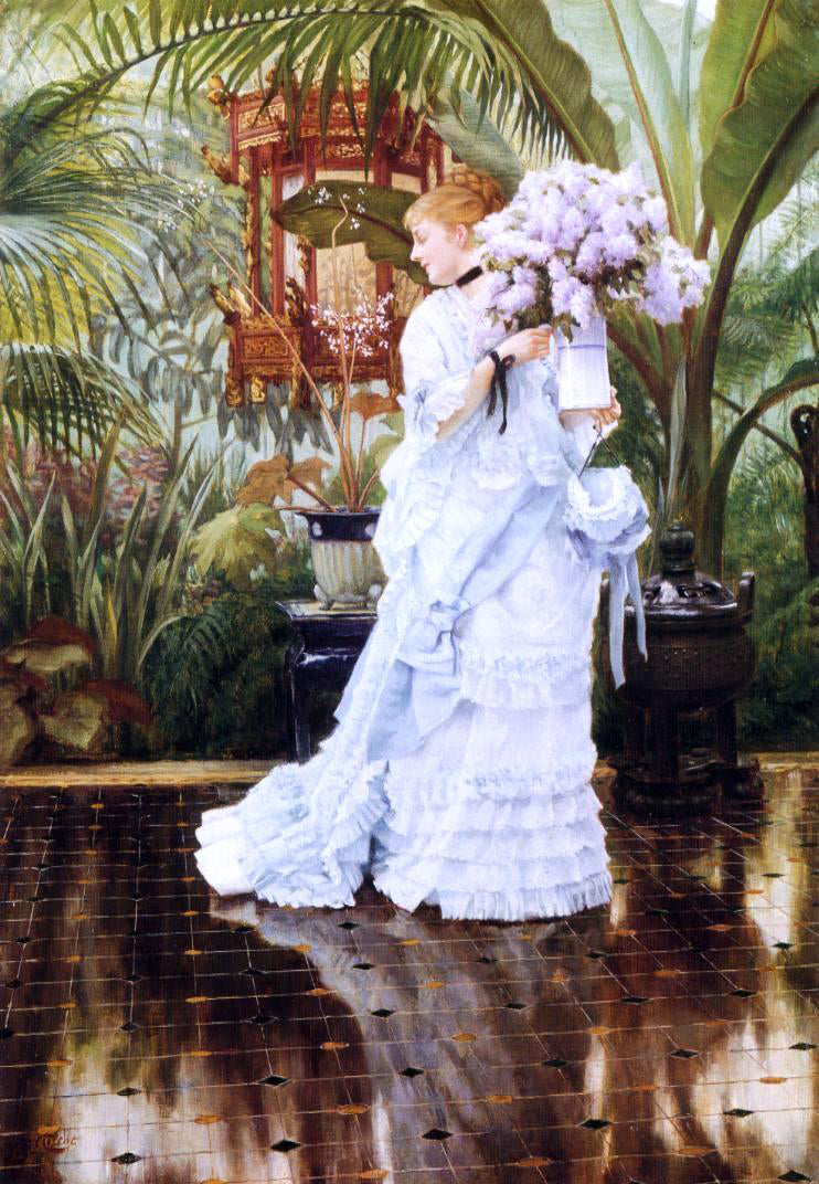 James Tissot The Bunch of Violets - Hand Painted Oil Painting