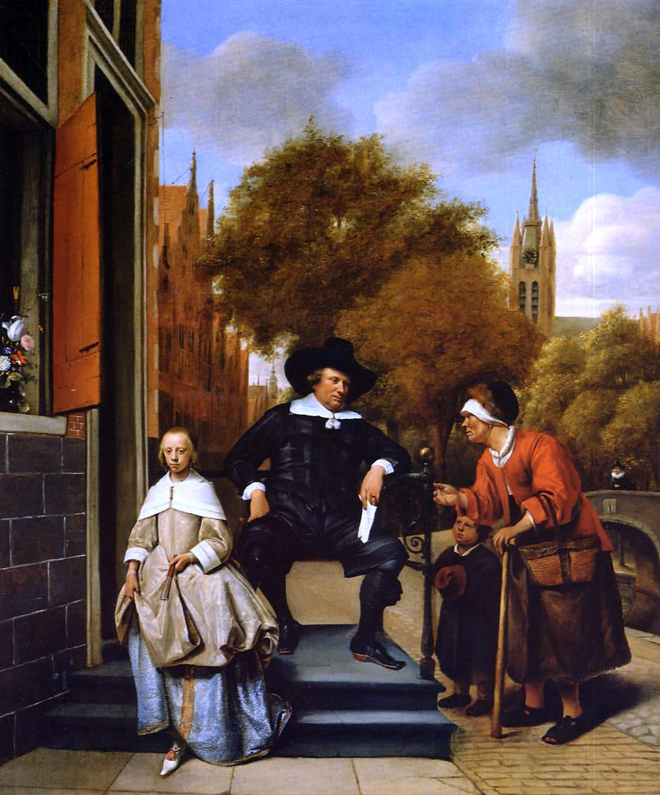 Jan Steen The Burgher of Delft and His Daughter - Hand Painted Oil Painting