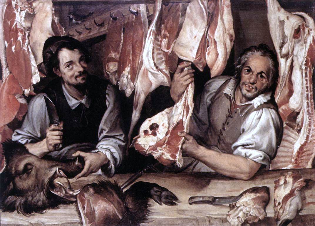 Bartolomeo Passerotti The Butcher's Shop - Hand Painted Oil Painting