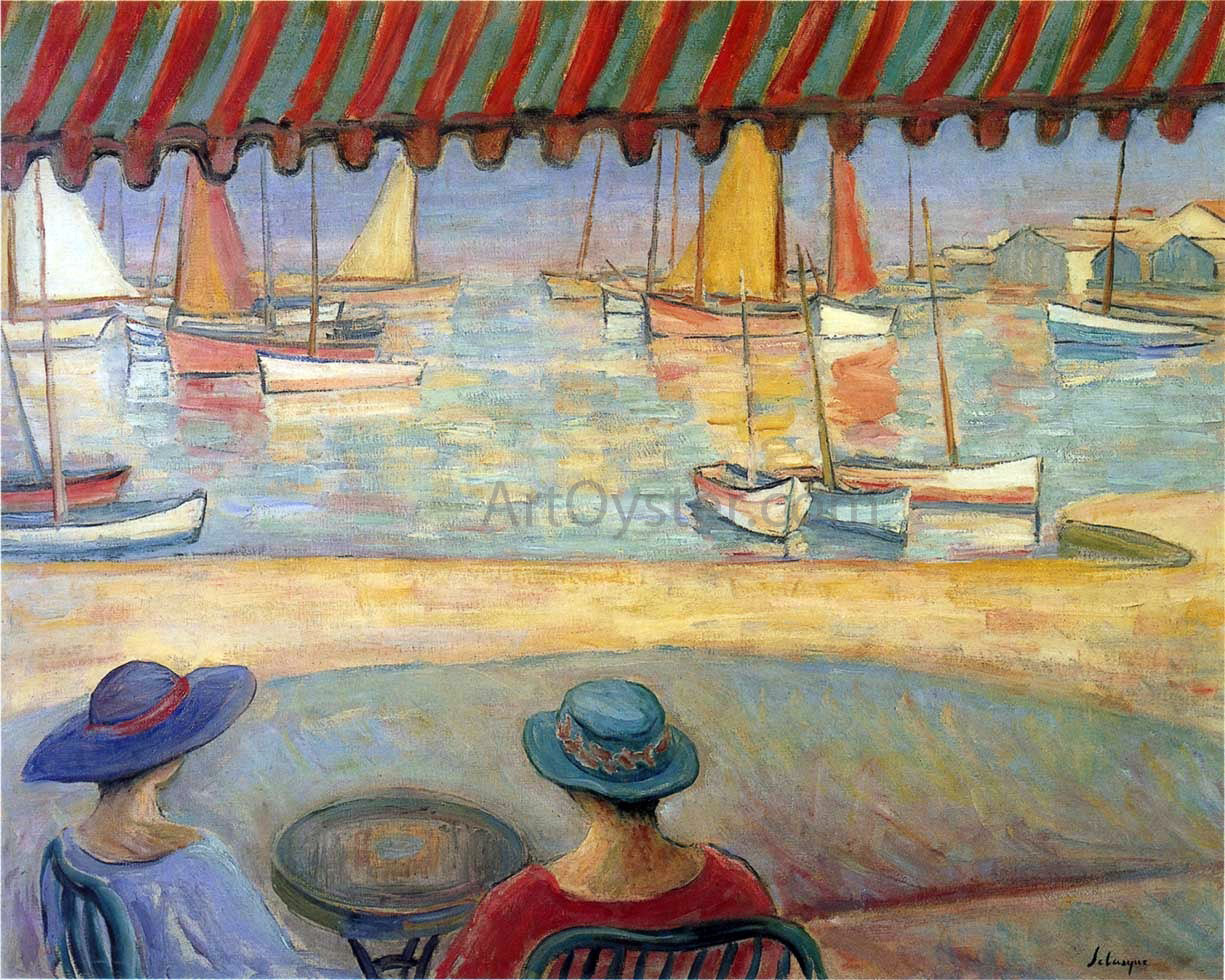 Henri Lebasque The Cafe on the terrace at St Ile de Yeu - Hand Painted Oil Painting
