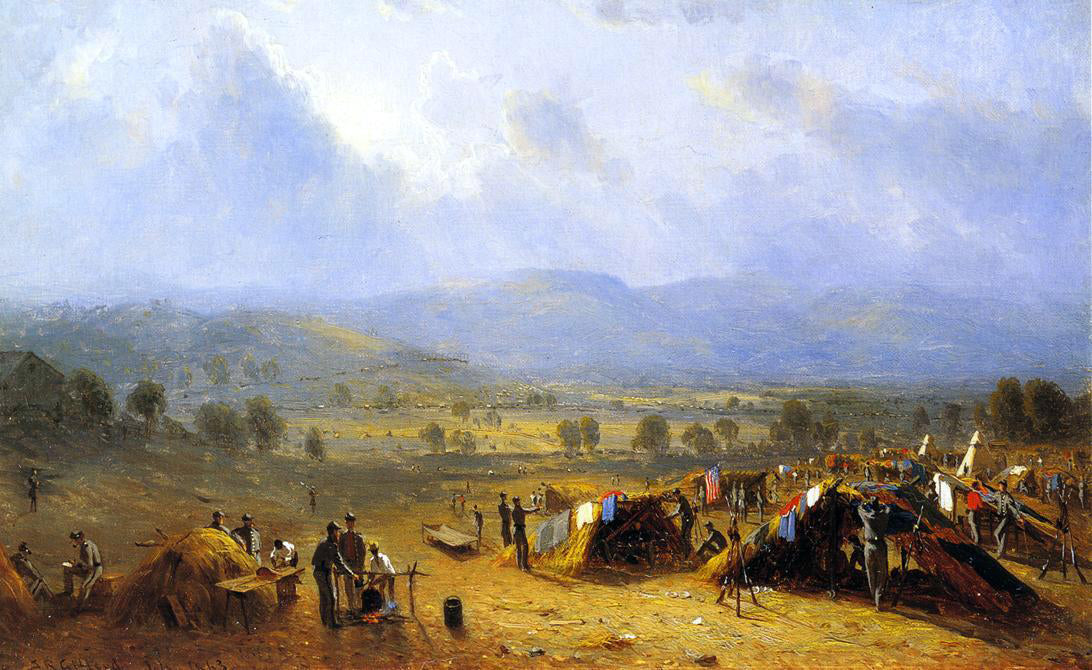 Sanford Robinson Gifford The Camp of the Seventh regiment near Frederick, Maryland - Hand Painted Oil Painting