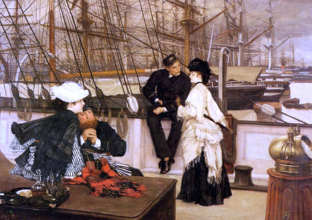 James Tissot The Captain and the Mate - Hand Painted Oil Painting