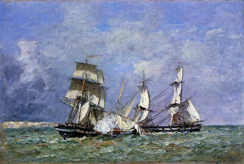 Eugene-Louis Boudin The Capture of a Raider - Hand Painted Oil Painting