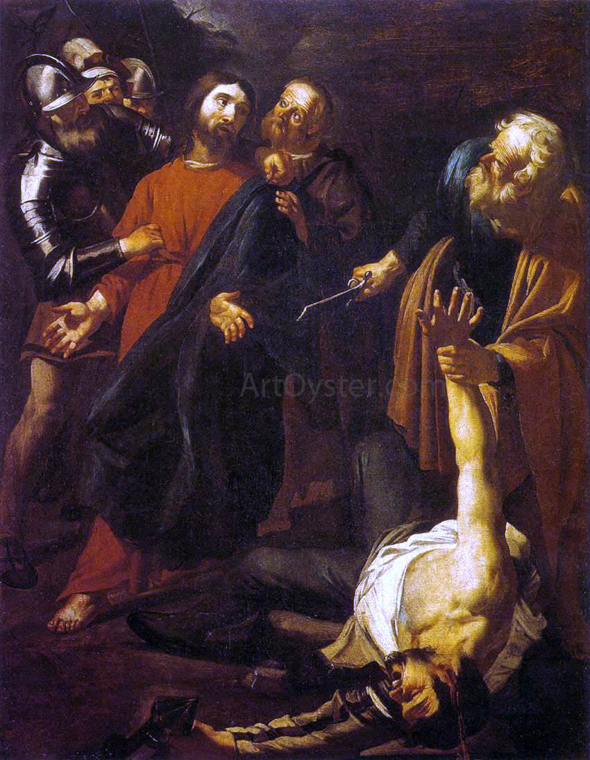 Dirck Van Baburen The Capture of Christ with the Malchus Episode - Hand Painted Oil Painting