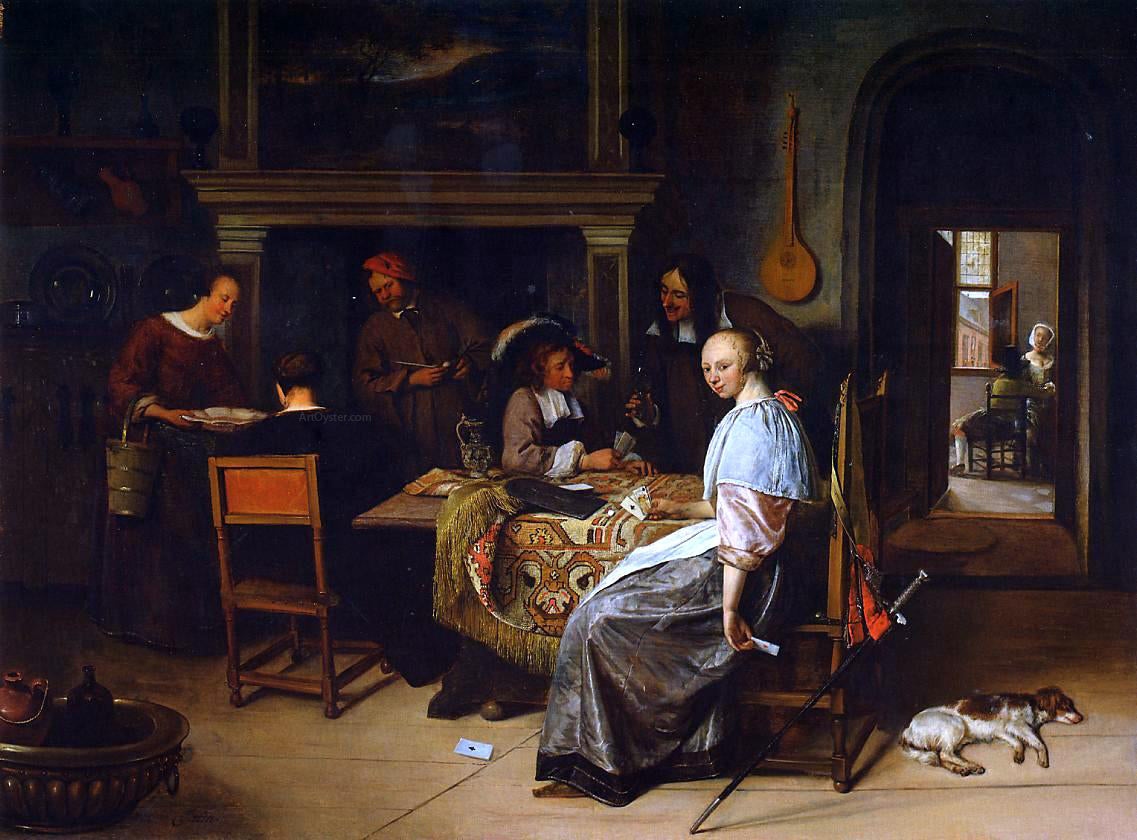 Jan Steen The Cardplayers - Hand Painted Oil Painting