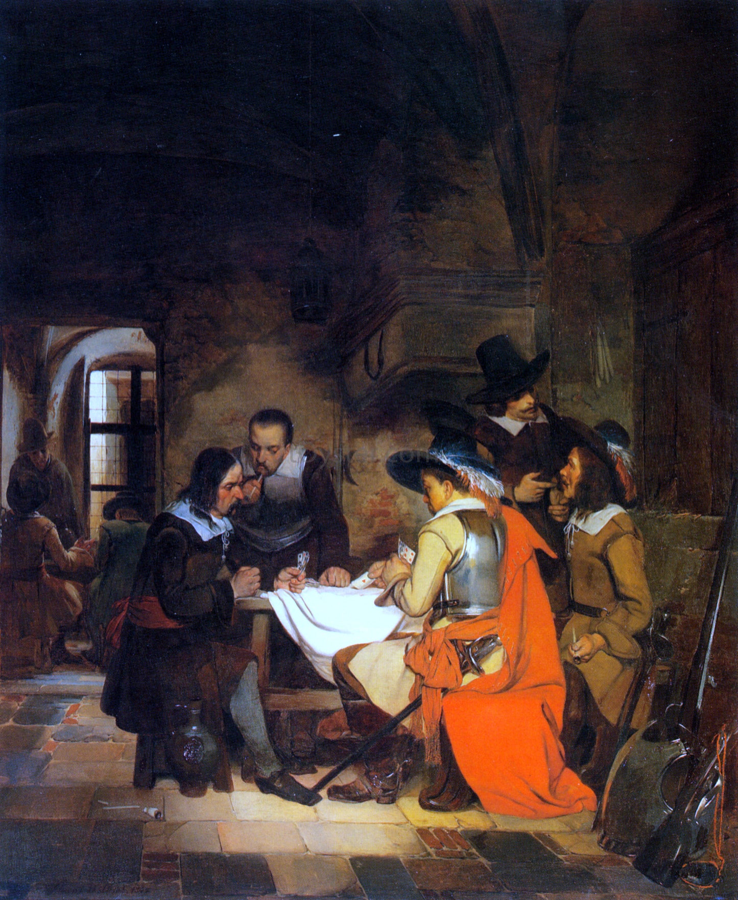 Florent Willems The Cardplayers - Hand Painted Oil Painting