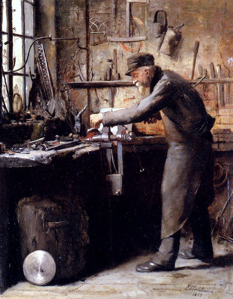  Frans Mortelmans The Carpenter - Hand Painted Oil Painting