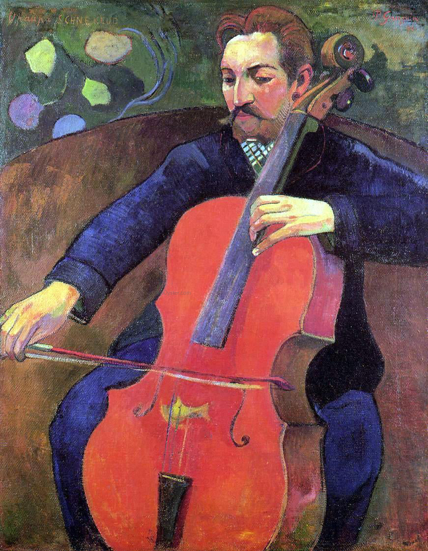 Paul Gauguin The Cellist (also known as Portrait of Fritz Scheklud) - Hand Painted Oil Painting