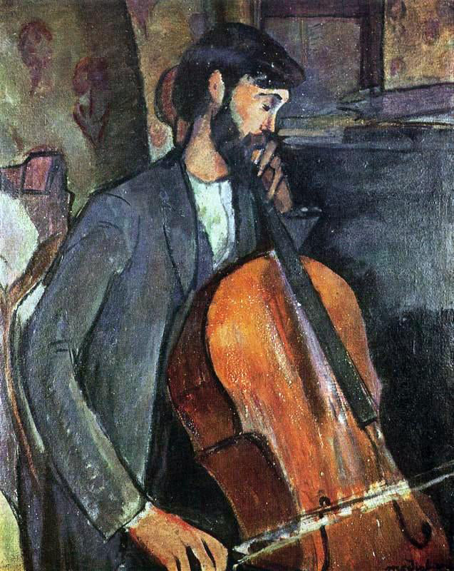 Amedeo Modigliani A Cellist - Hand Painted Oil Painting