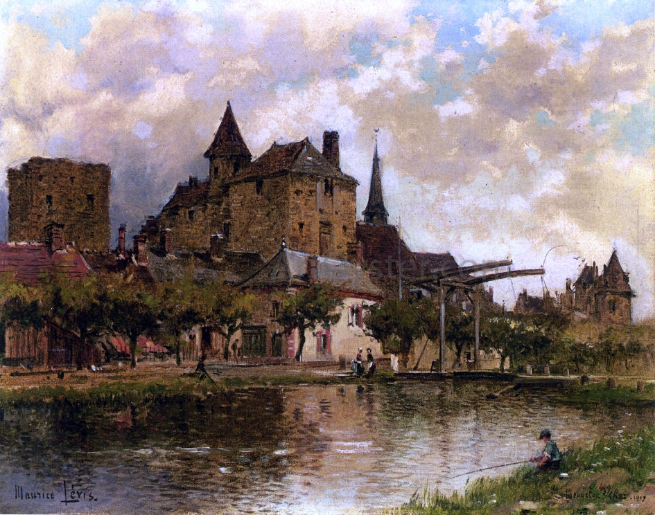 Maurice Levis The Chateau at Mennetou-sur-Cher - Hand Painted Oil Painting
