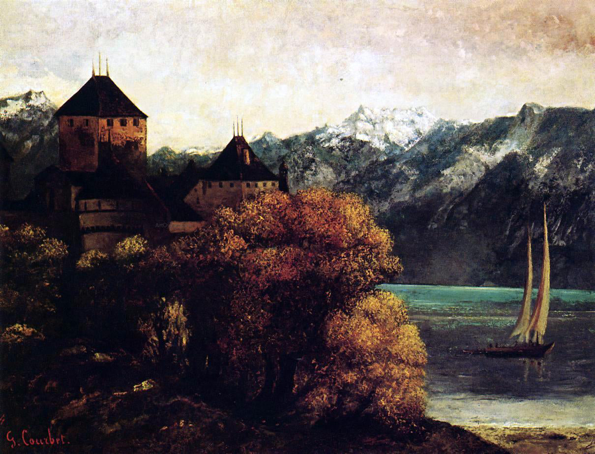 Gustave Courbet The Chateau de Chillon - Hand Painted Oil Painting