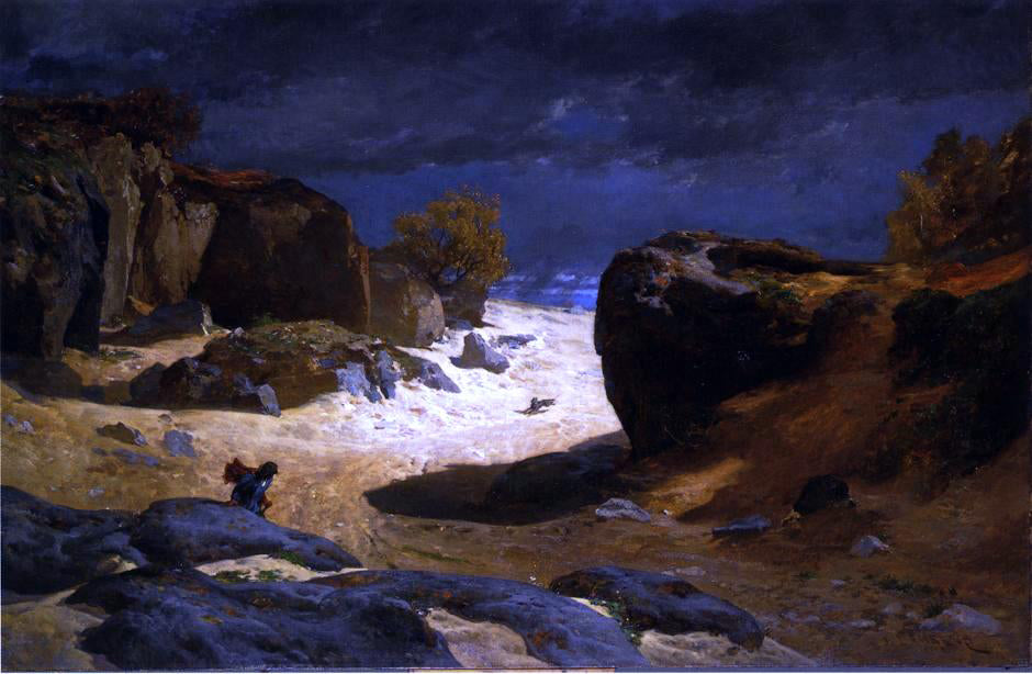Jules Joseph Augustin Laurens The Chemin des Sables at Fountainebleau, Storm Effect - Hand Painted Oil Painting