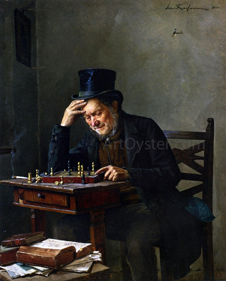  Isidor Kaufmann The Chess Player - Hand Painted Oil Painting