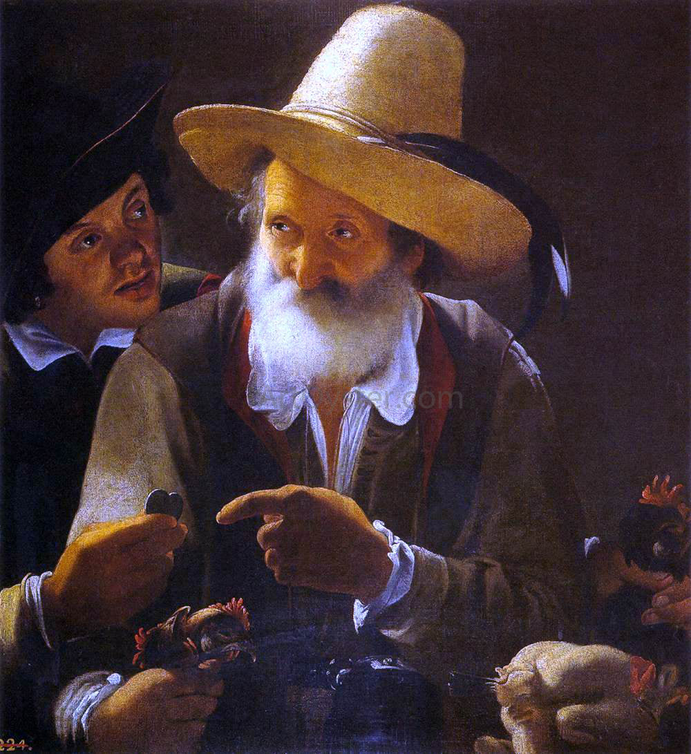 Pensionante Del saraceni The Chicken Vendor - Hand Painted Oil Painting