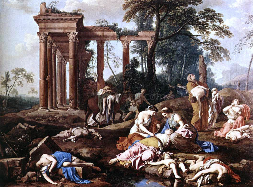 Laurent De La Hire The Children of Bethel Mourned by their Mothers - Hand Painted Oil Painting