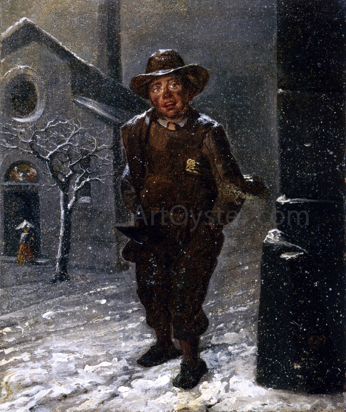 Angelo Inganni The Chimney Sweep - Hand Painted Oil Painting