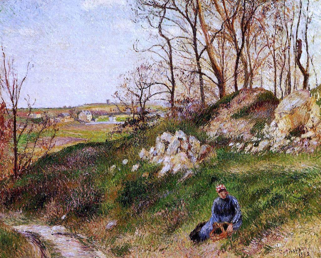 Camille Pissarro The Chou Quarries, Pontoise - Hand Painted Oil Painting