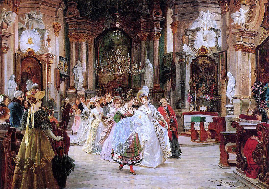 Johann Hamza The Christening - Hand Painted Oil Painting