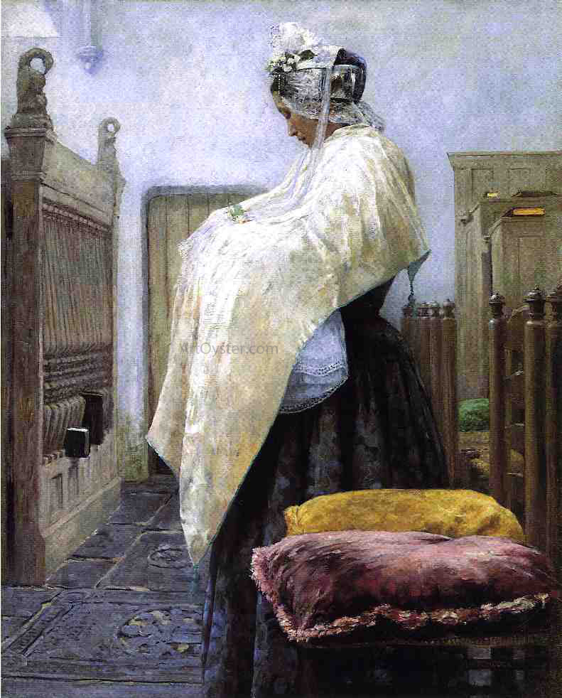 George Hitchcock The Christening - Hand Painted Oil Painting