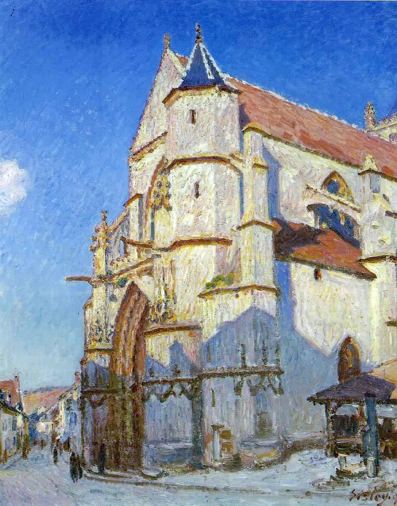  Alfred Sisley The Church at Moret - Hand Painted Oil Painting