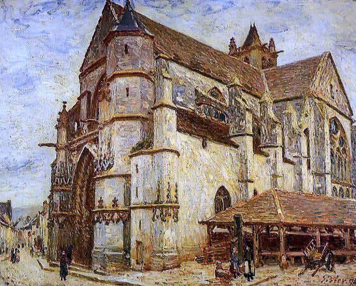  Alfred Sisley The Church at Moret, Icy Weather - Hand Painted Oil Painting