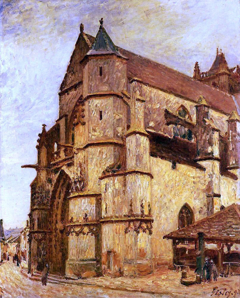 Alfred Sisley The Church at Moret, Rainy Morning - Hand Painted Oil Painting