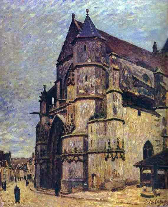  Alfred Sisley The Church at Moret, Winter - Hand Painted Oil Painting