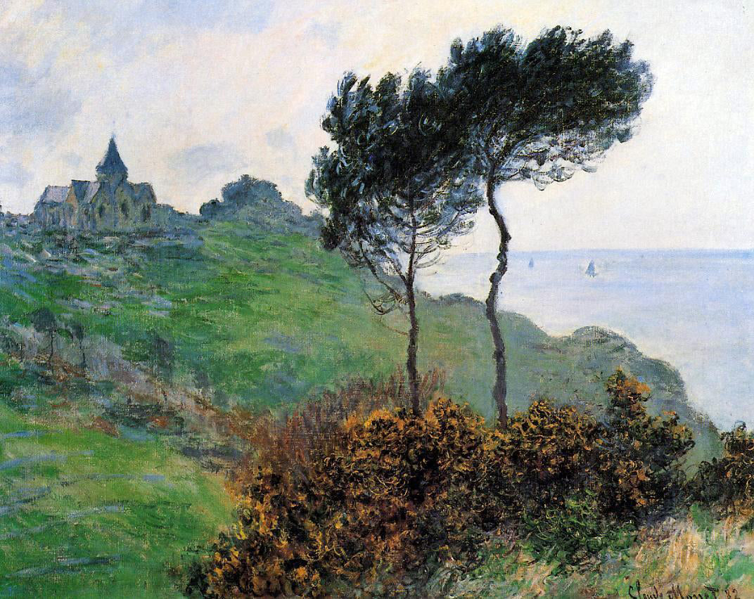 Claude Oscar Monet The Church at Varengaville, Grey Weather - Hand Painted Oil Painting