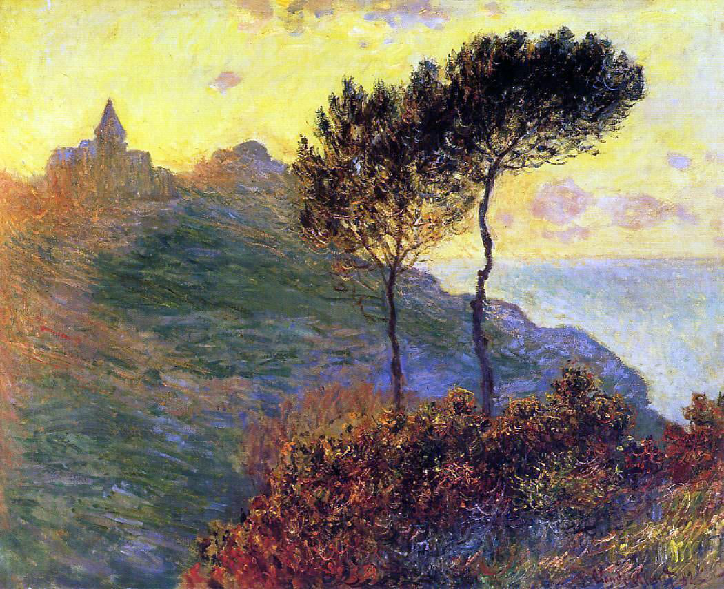 Claude Oscar Monet The Church at Varengeville, against the Sunset - Hand Painted Oil Painting