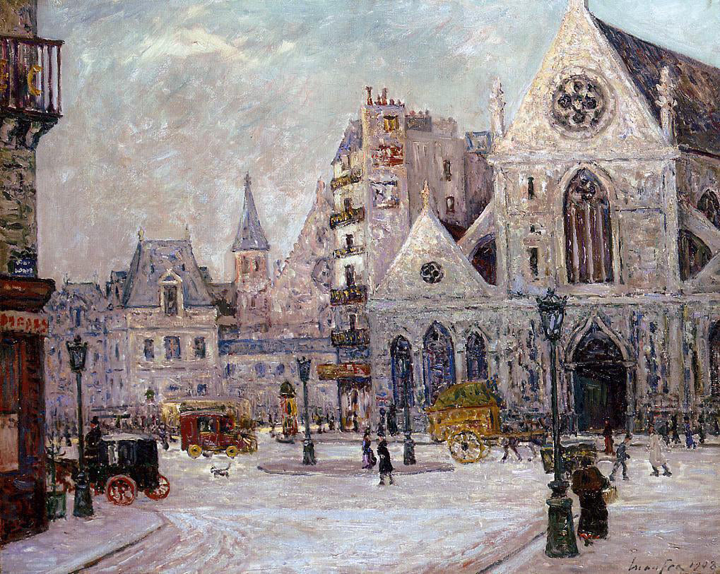 Maxime Maufra The Church of Saint Nicolas of the Fields, rue Saint Martin - Hand Painted Oil Painting