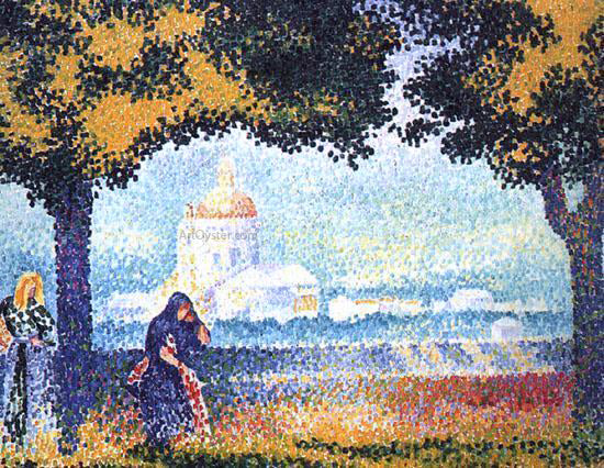 Henri Edmond Cross The Church of Santa Marie degli Angeli near Assisi - Hand Painted Oil Painting