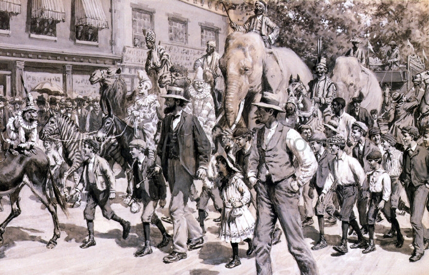 Arthur B Frost The Circus is in Town - Hand Painted Oil Painting