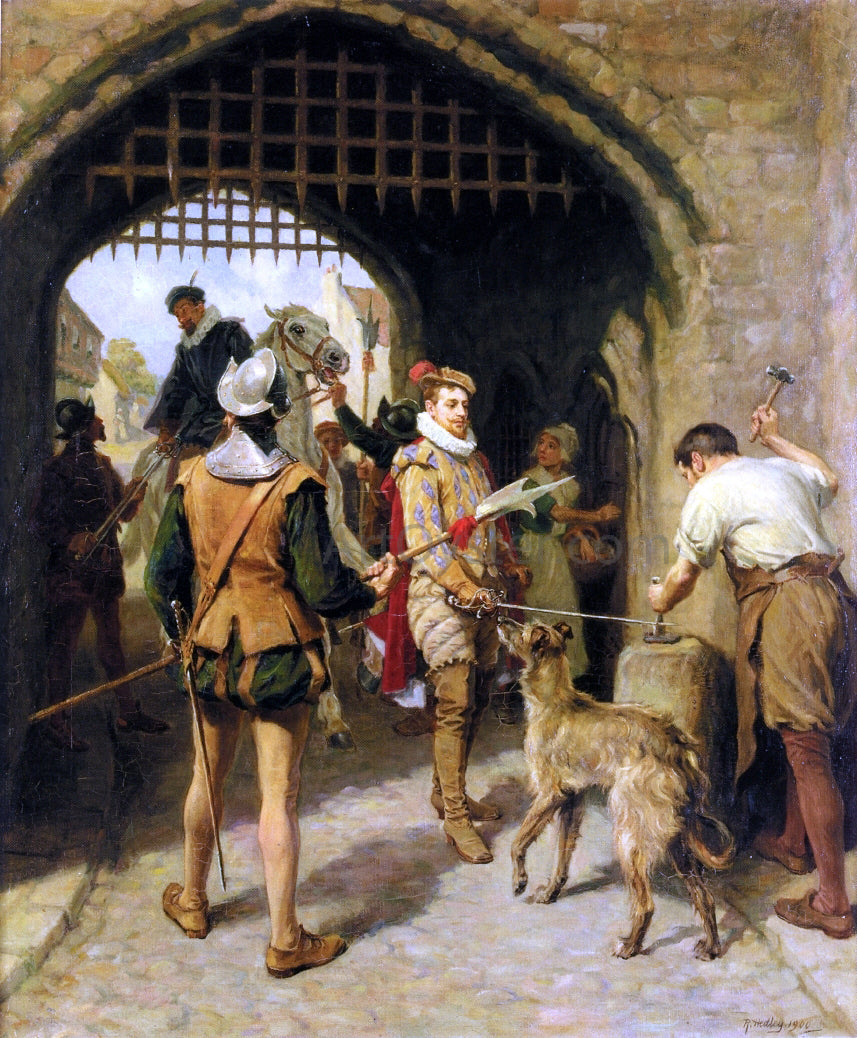 Ralph Hedley The City Gate - Hand Painted Oil Painting