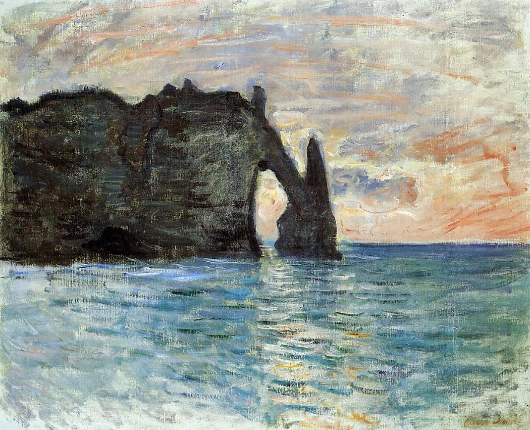 Claude Oscar Monet The Cliff at Etretat - Hand Painted Oil Painting
