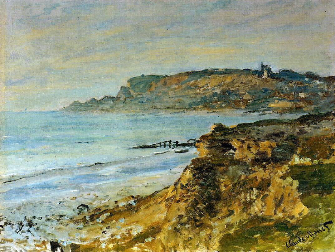 Claude Oscar Monet The Cliff at Sainte-Adresse - Hand Painted Oil Painting