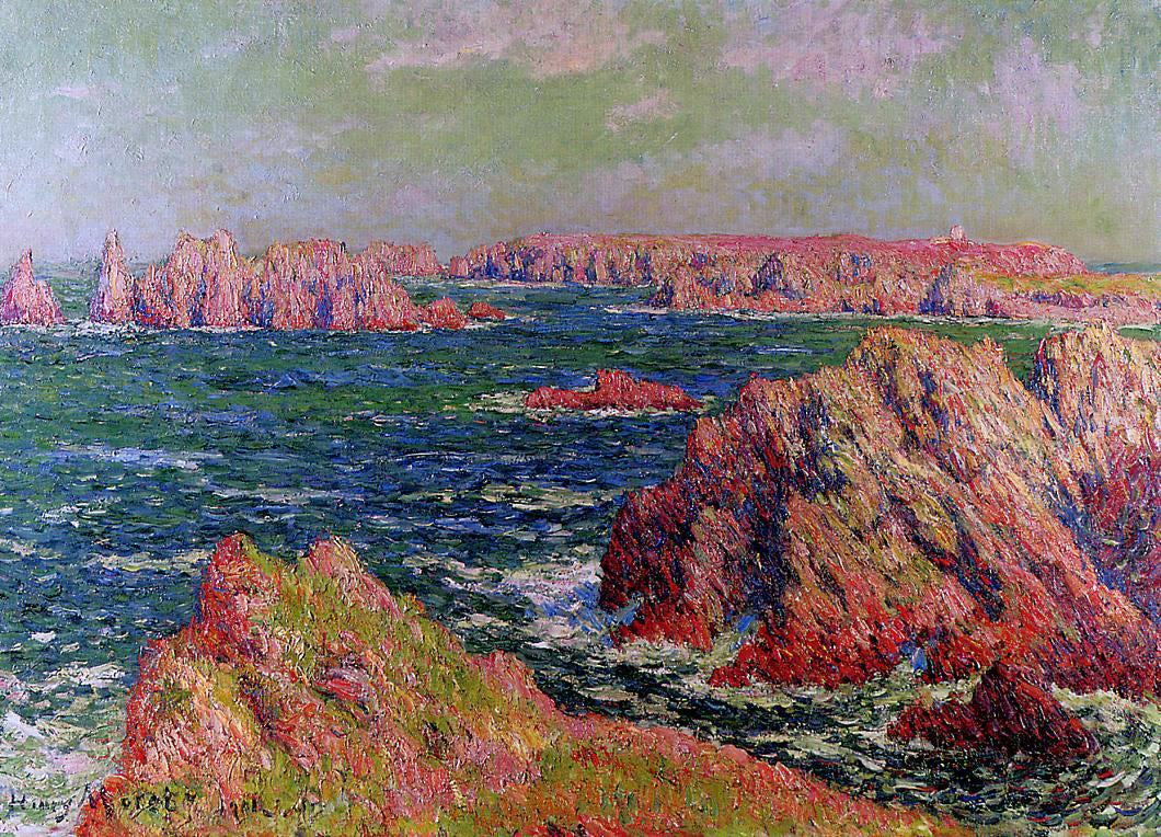 Henri Moret The Cliffs at Belle Ile - Hand Painted Oil Painting