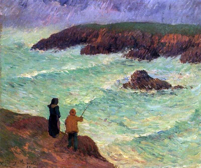 Henri Moret The Cliffs near the Sea - Hand Painted Oil Painting