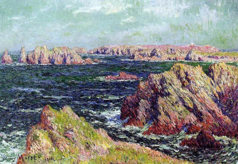 Henri Moret The Cliffs of Belle Ile - Hand Painted Oil Painting