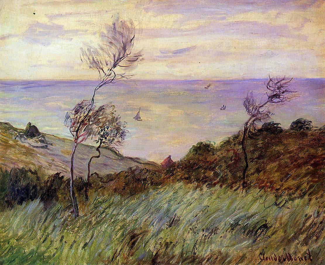 Claude Oscar Monet The Cliffs of Varengeville, Gust of Wind - Hand Painted Oil Painting