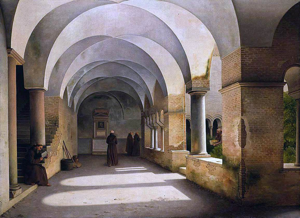  Christoffer Wilhelm Eckersberg The Cloisters, San Lorenzo Fuori le Mura - Hand Painted Oil Painting