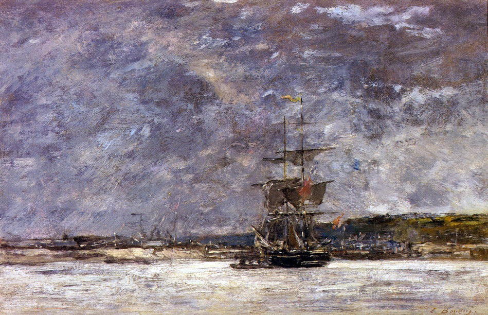 Eugene-Louis Boudin The Coast of Brest on the Bay (also known as Estuary near Camaret) - Hand Painted Oil Painting