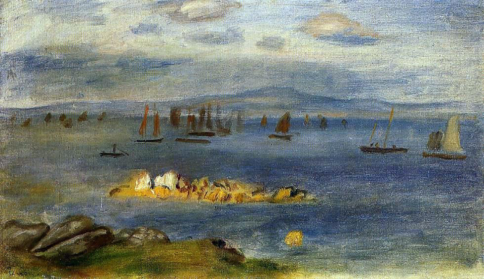 Pierre Auguste Renoir The Coast of Brittany, Fishing Boats - Hand Painted Oil Painting