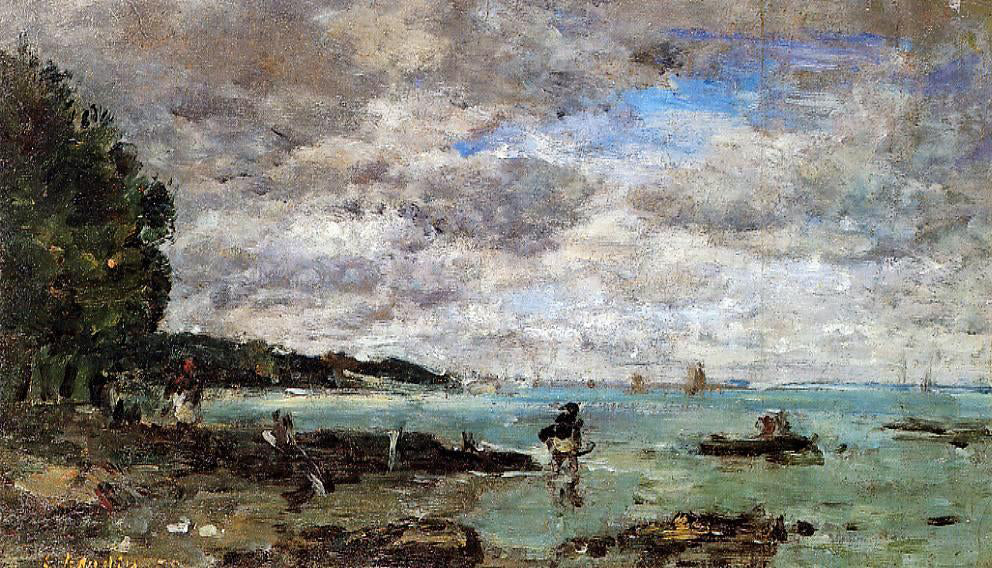 Eugene-Louis Boudin The Coastline at Plougastel - Hand Painted Oil Painting