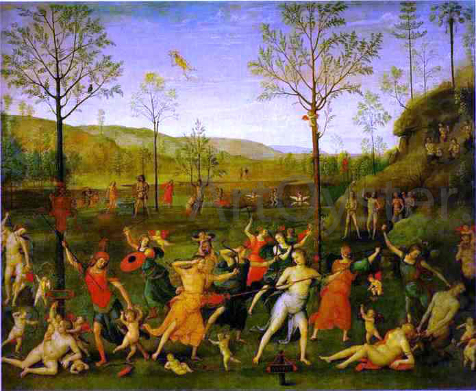 Pietro Perugino The Combat of Love and Chastity - Hand Painted Oil Painting